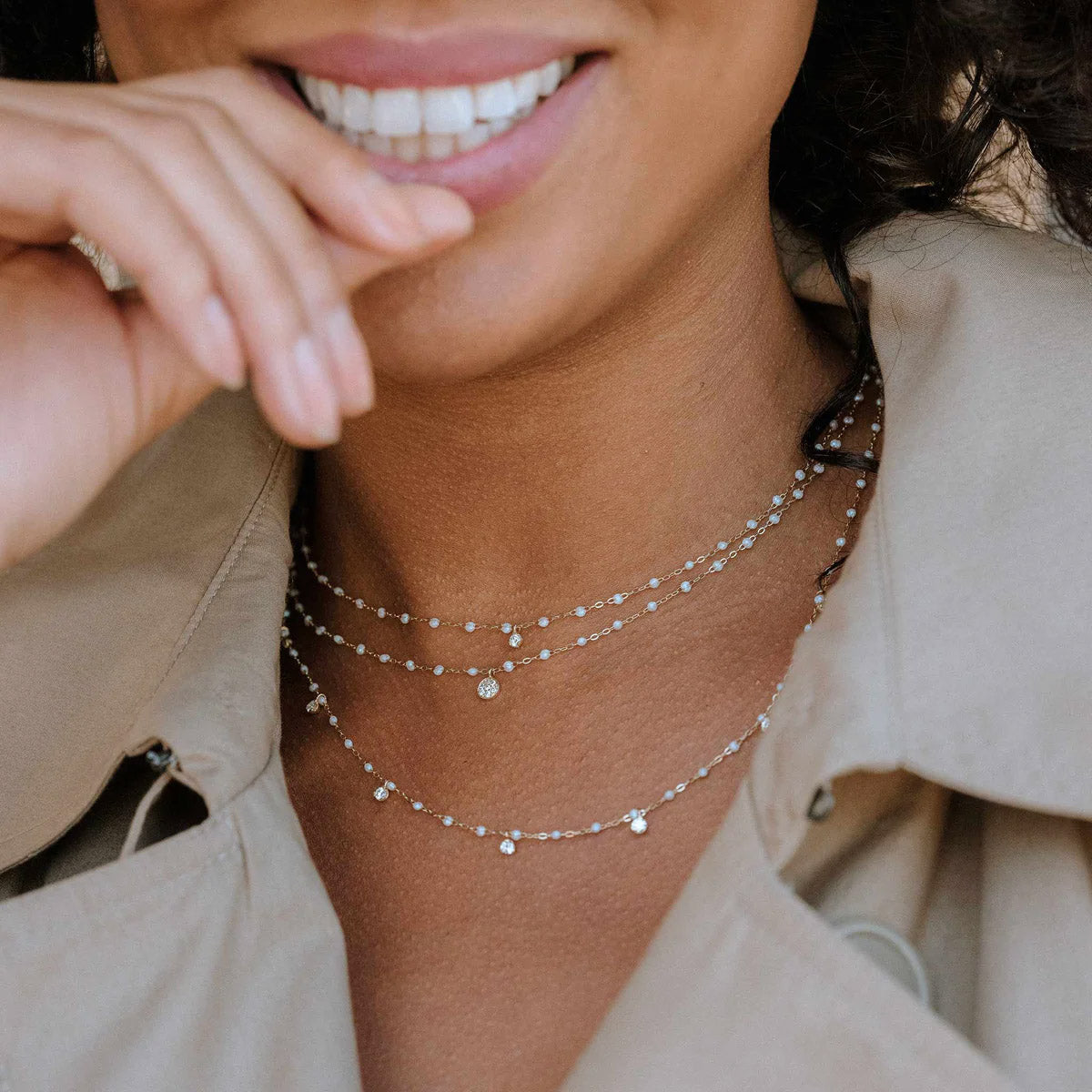 Classic Gigi Supreme 5 Diamond Necklace in Opal