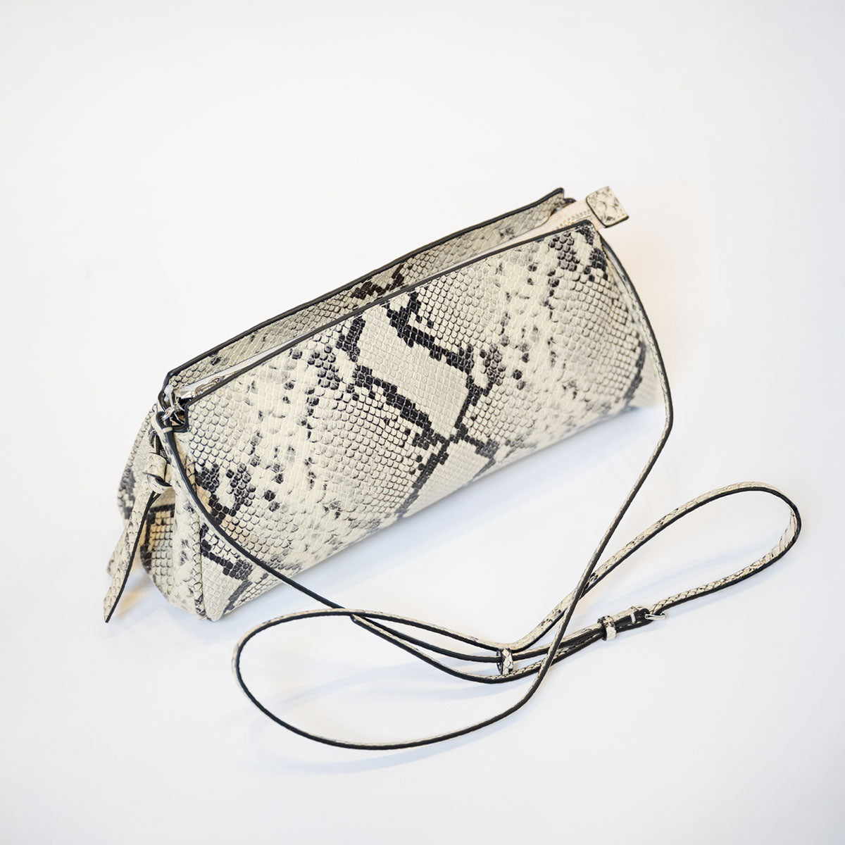 Maude Clutch in White Snake