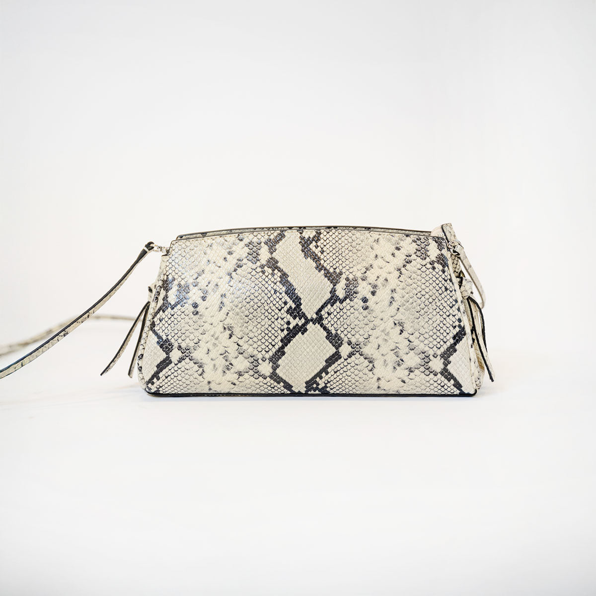 Maude Clutch in White Snake