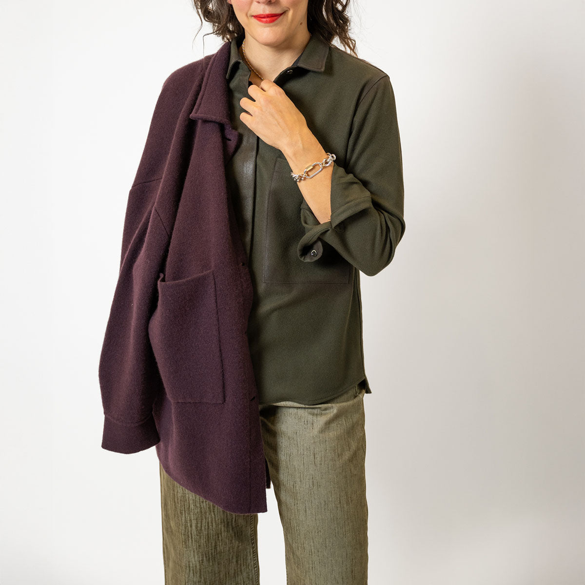 Handly Wool Shirt in Olive