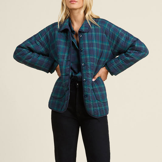 Ginny Quilted Jacket in Nocturne Plaid