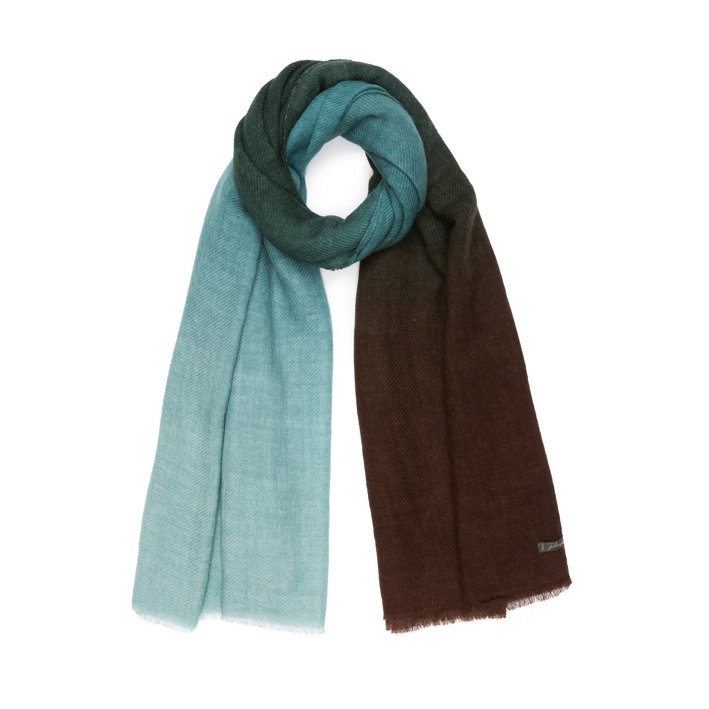 Miuccia Scarf in Teal & Brown