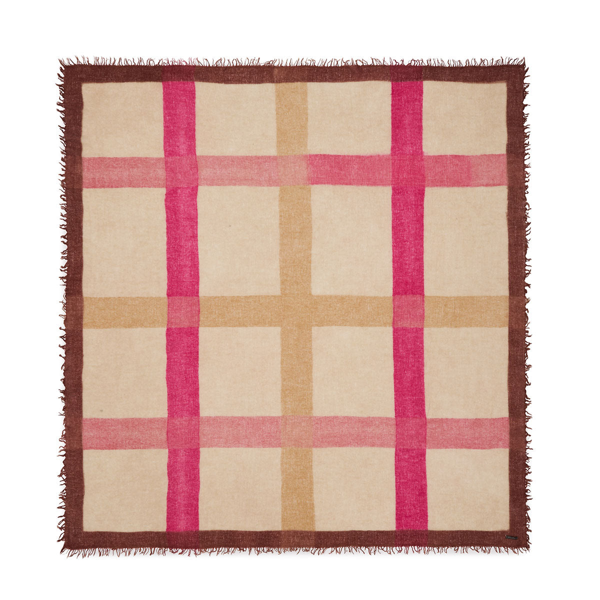 Klaus Square Scarf in Pink and Tan
