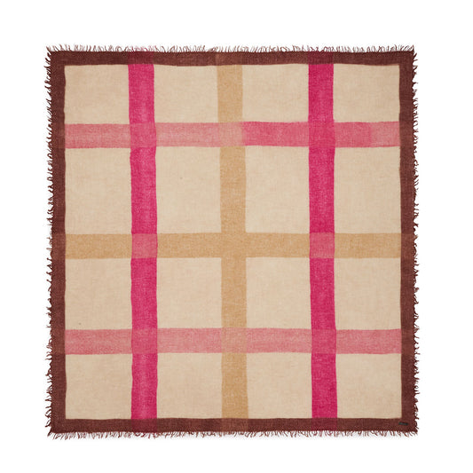 Klaus Square Scarf in Pink and Tan