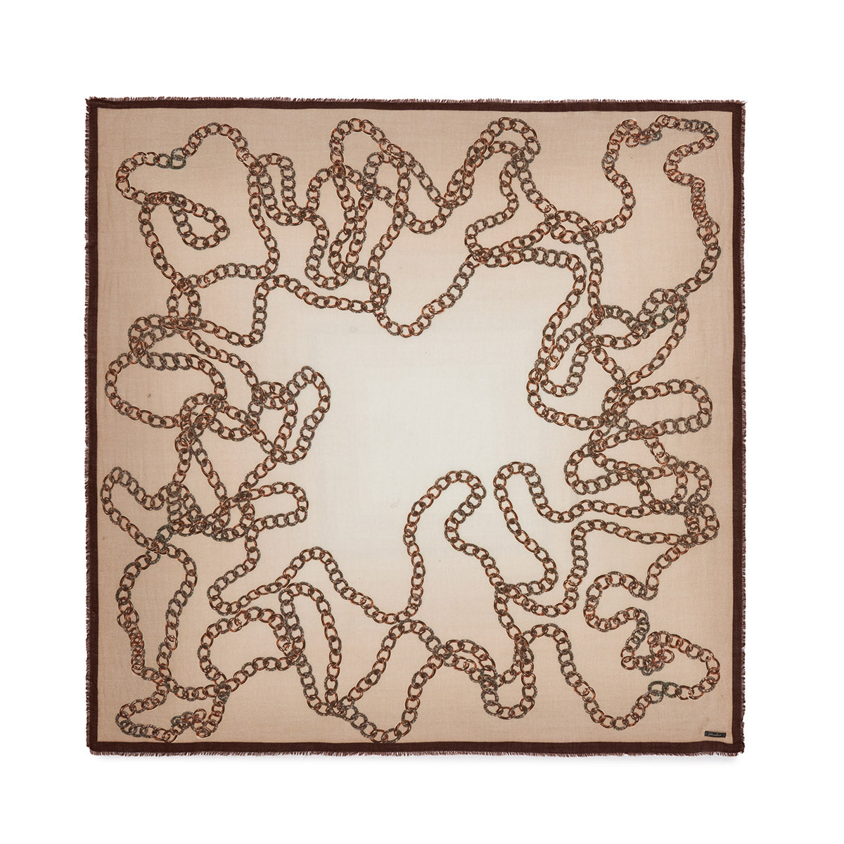 Chains Square Scarf in Brown