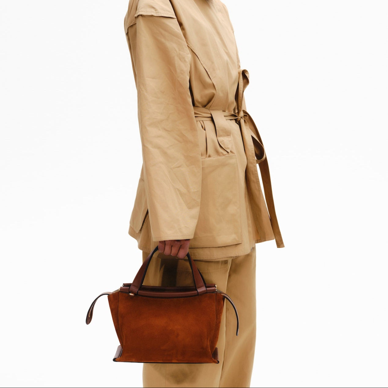 Ida Handbag in Tan Suede
