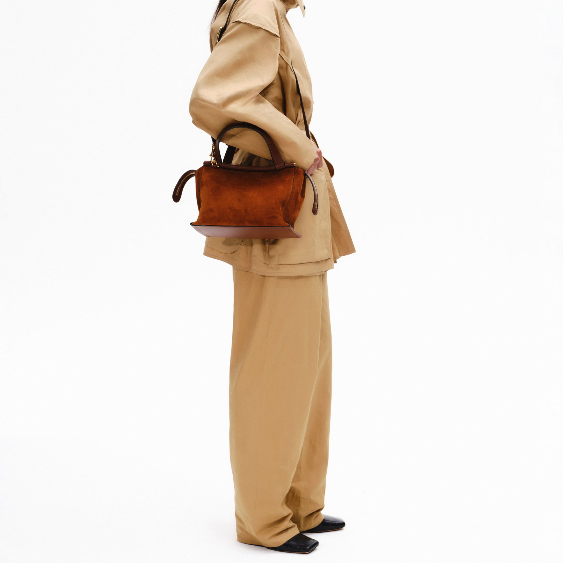 Ida Handbag in Tan Suede
