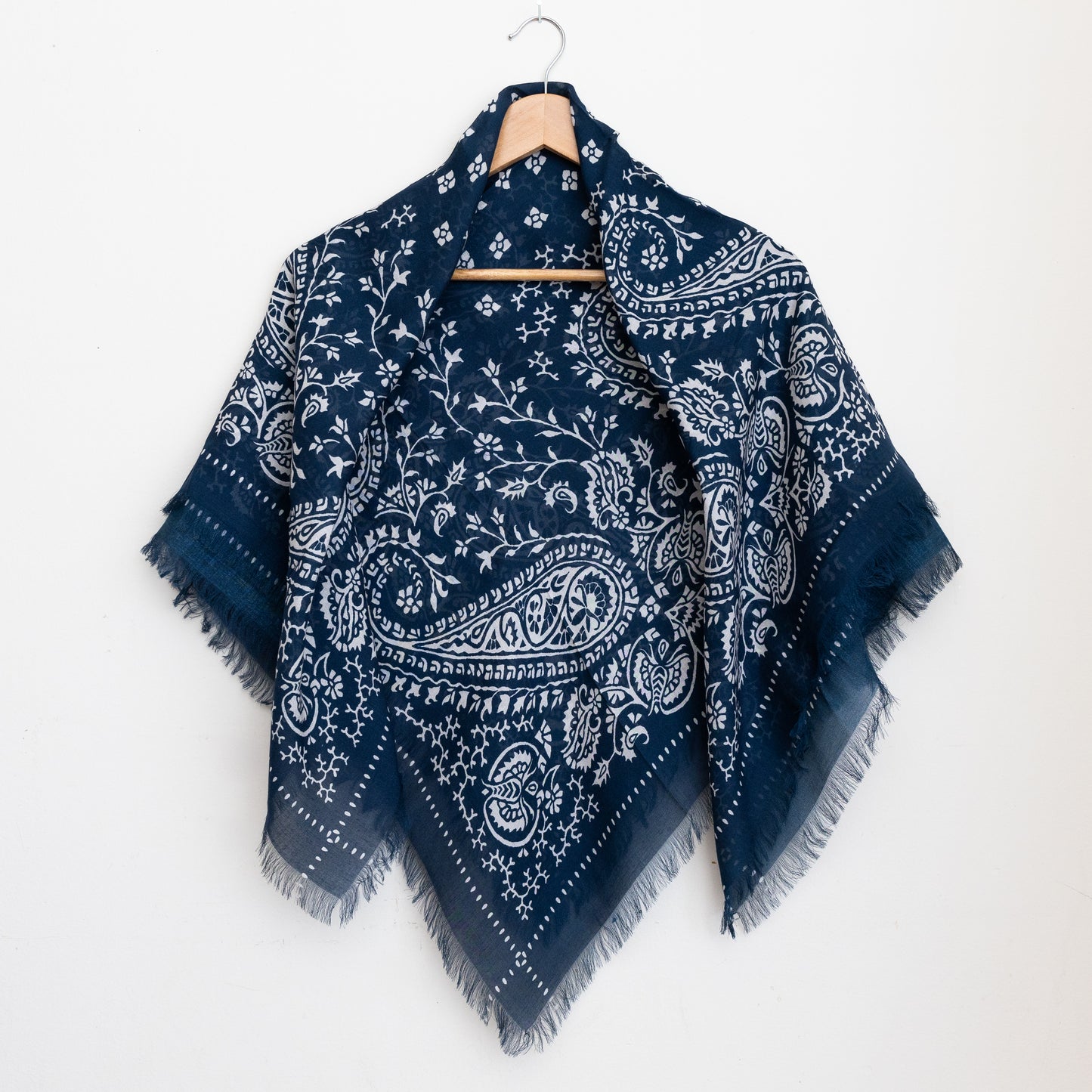 Oversize Bandana in Navy Paisley