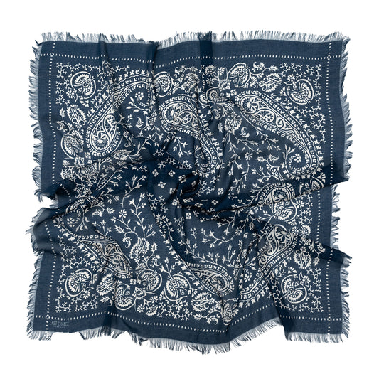 Oversize Bandana in Navy Paisley