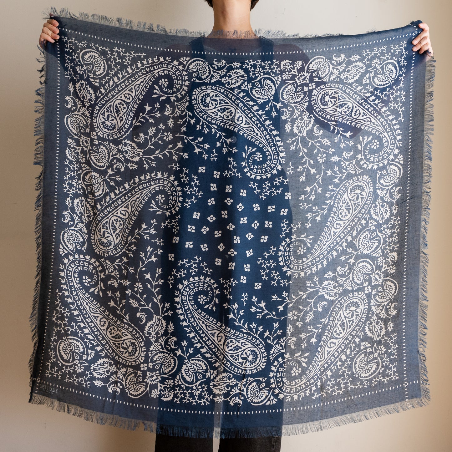 Oversize Bandana in Navy Paisley