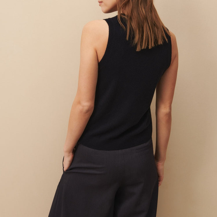 Jenny's Cashmere Tank in Midnight