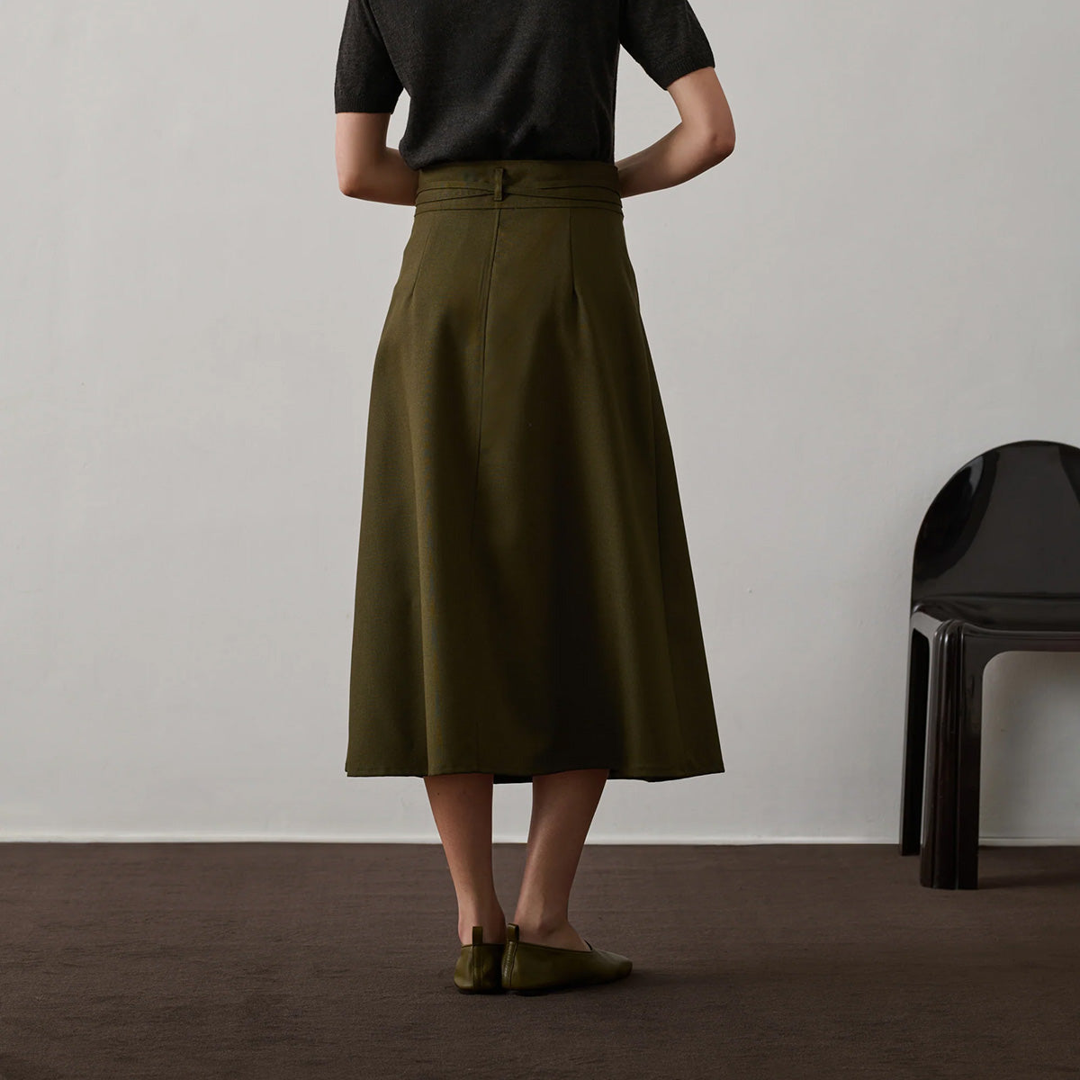 Reine Wrap Skirt in Khaki