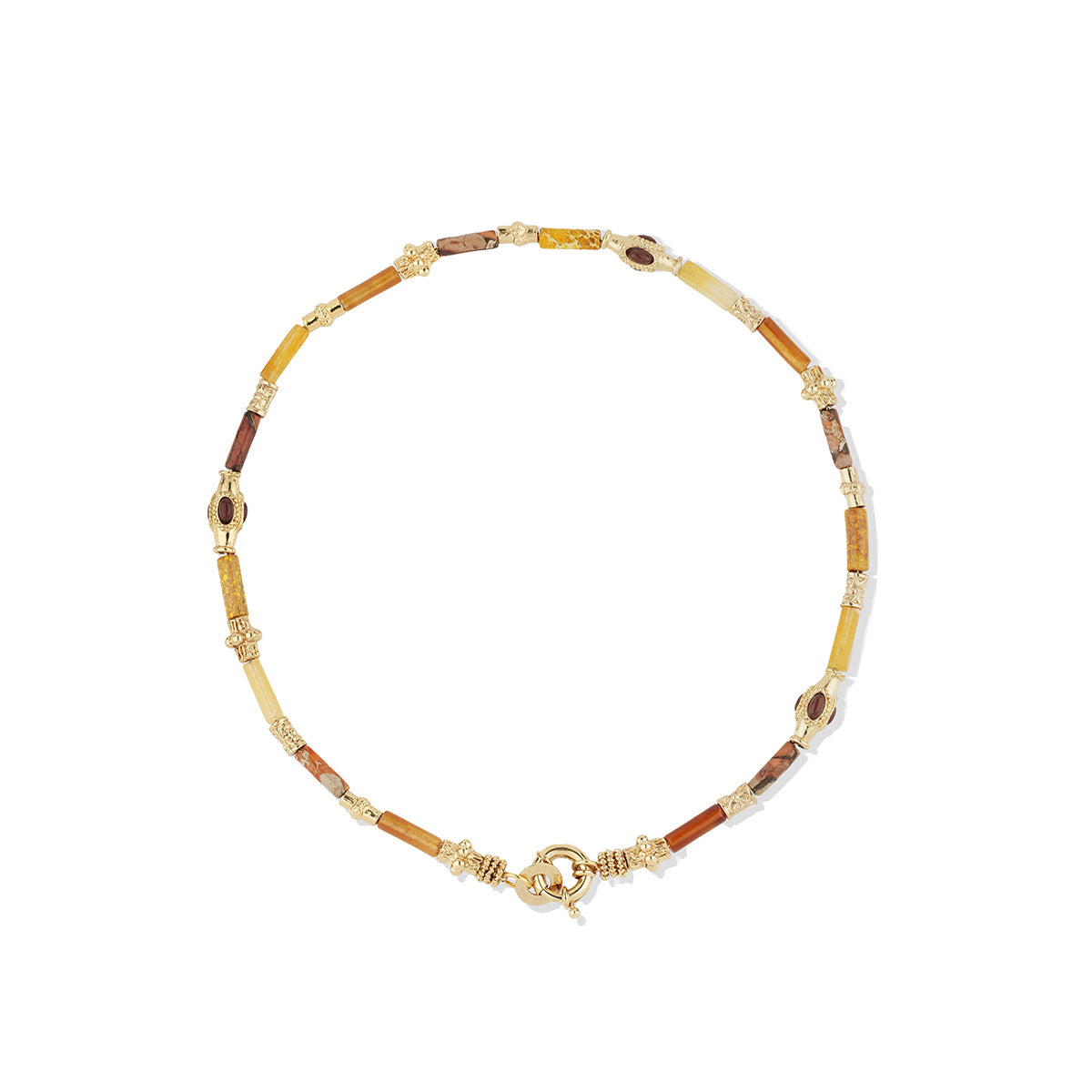 Kali Long Necklace in Red and Gold