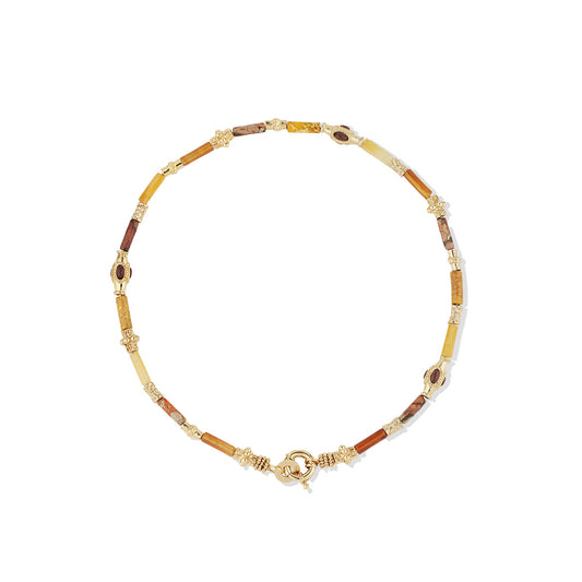 Kali Long Necklace in Red and Gold