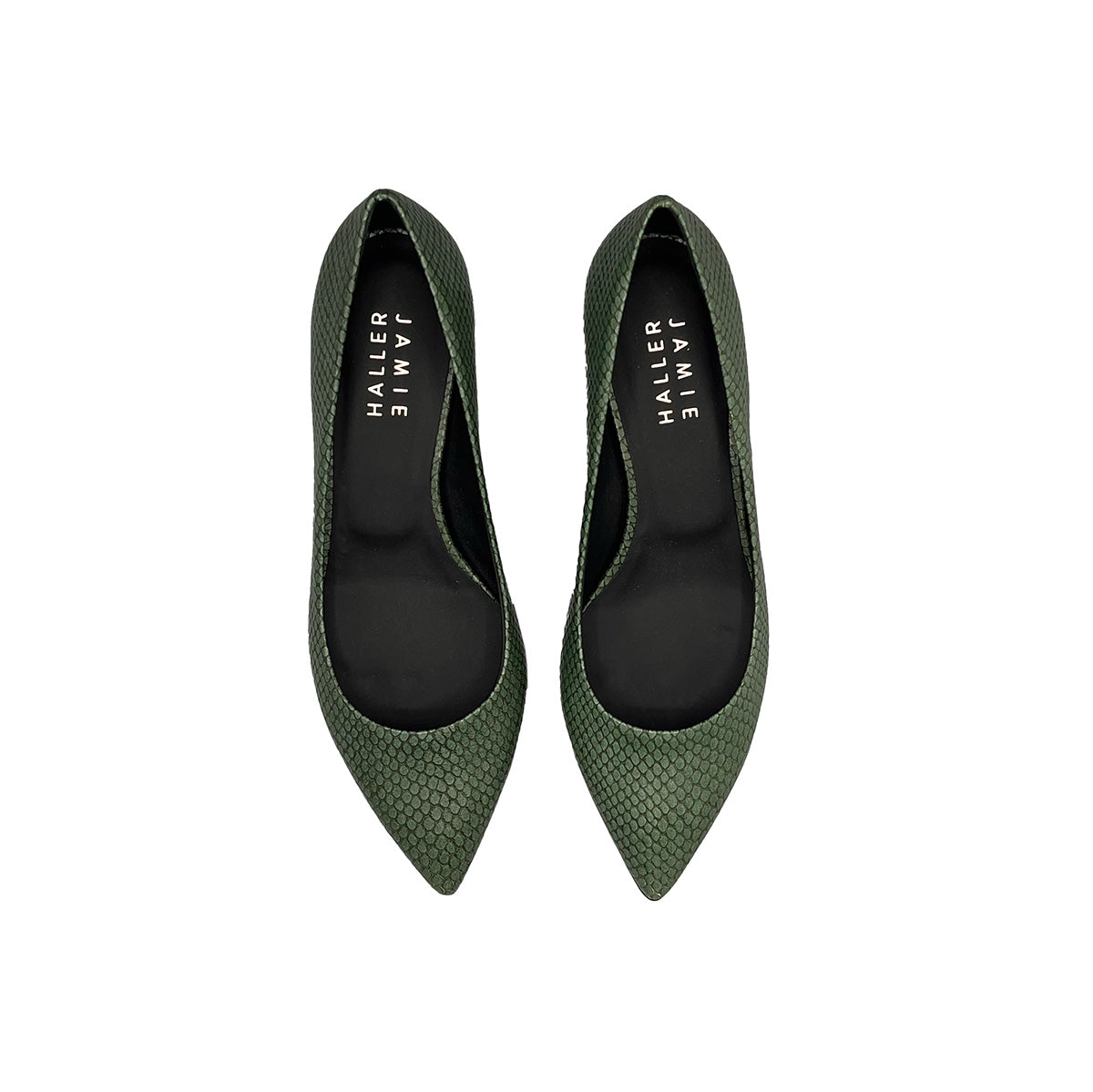 Kitty Point Heel in Green Snake