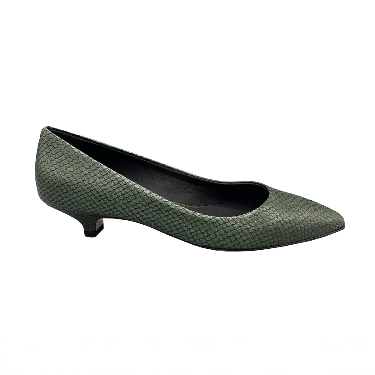 Kitty Point Heel in Green Snake