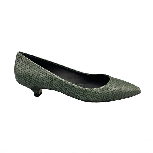 Kitty Point Heel in Green Snake