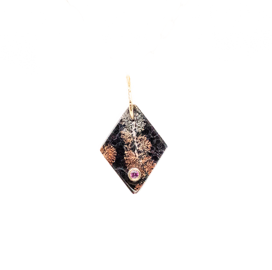 Firework Obsidian Diamond Charm