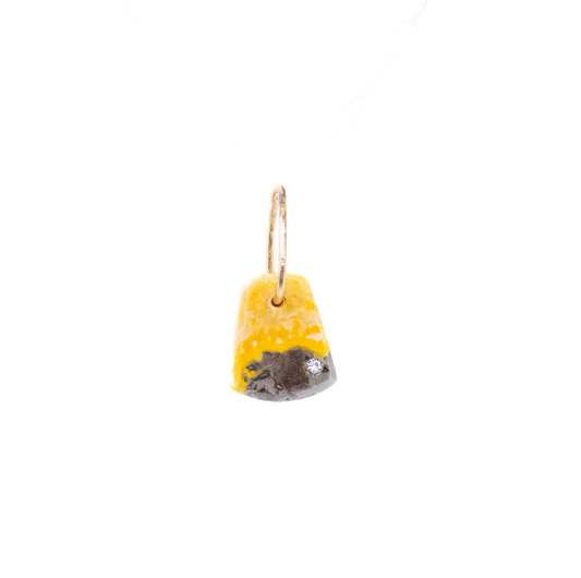 Bumble Bee Jasper Pebble Charm