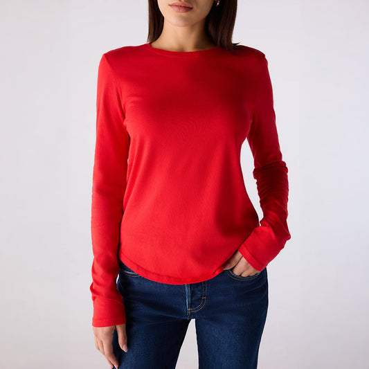Quinn Longsleeve Tee in Signal