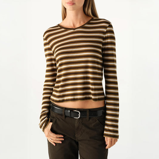 Joss Long Sleeve Tee in Veil Stripe