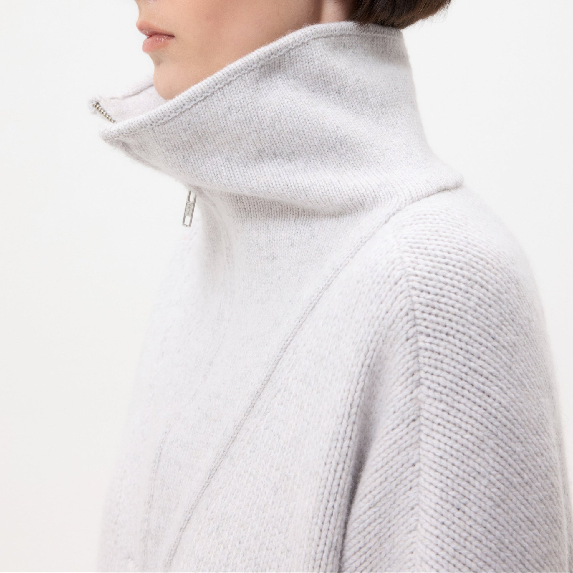 In The Morning Zip Up in Light Heather