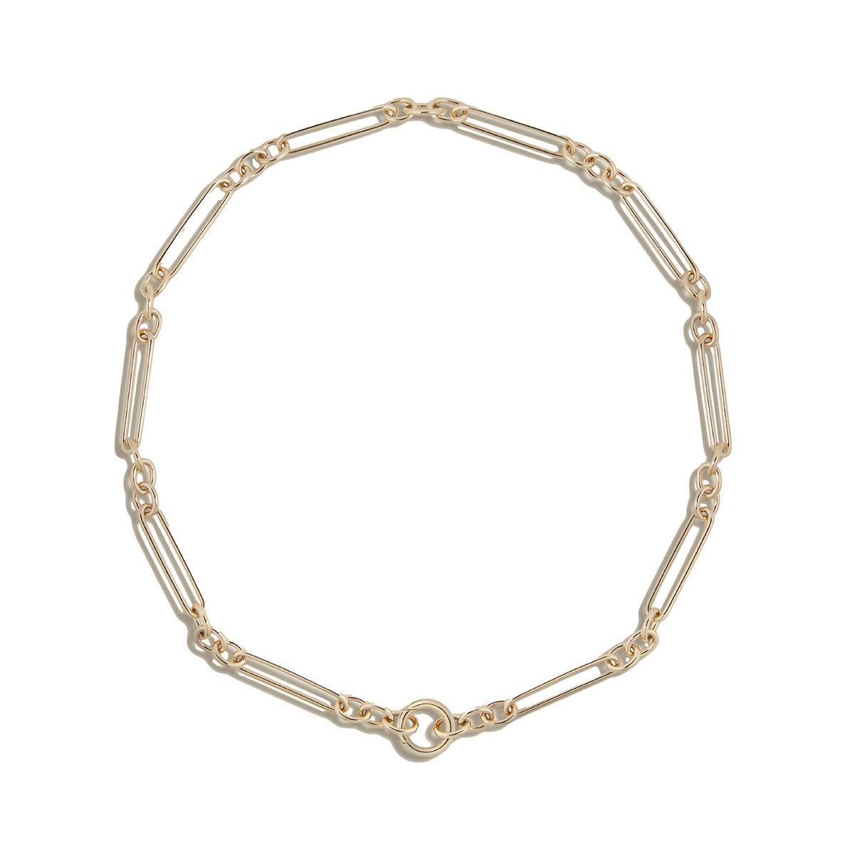 Trombone Link Chain in 14K Yellow Gold