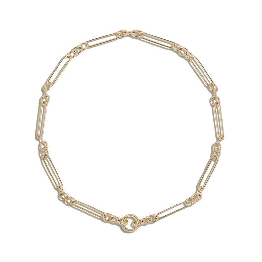 Trombone Link Chain in 14K Yellow Gold