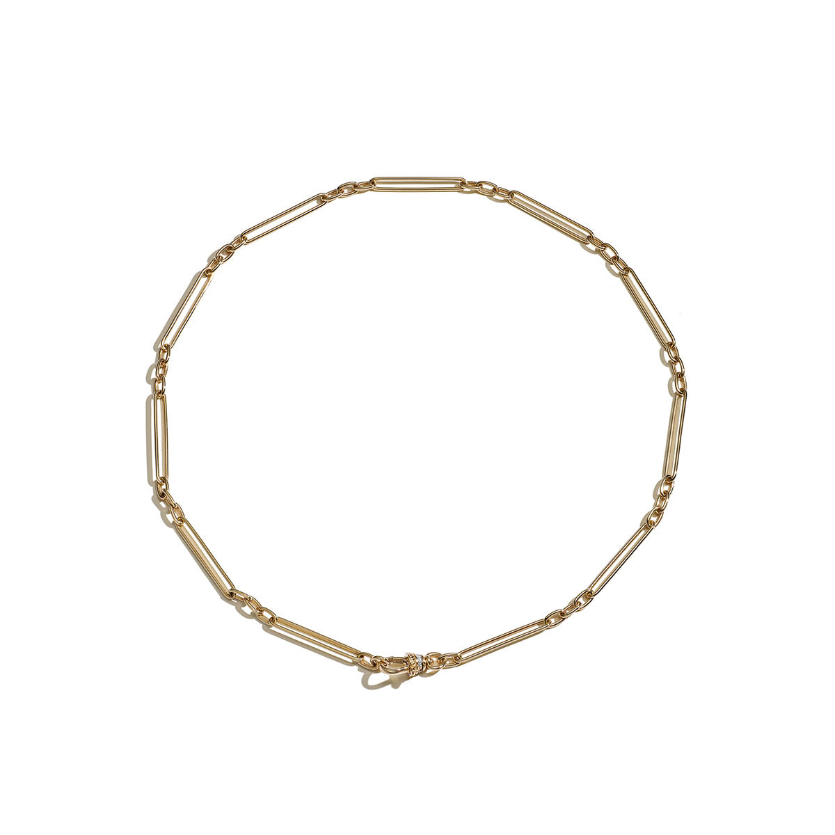 Baby Trombone Link Chain in Yellow Gold