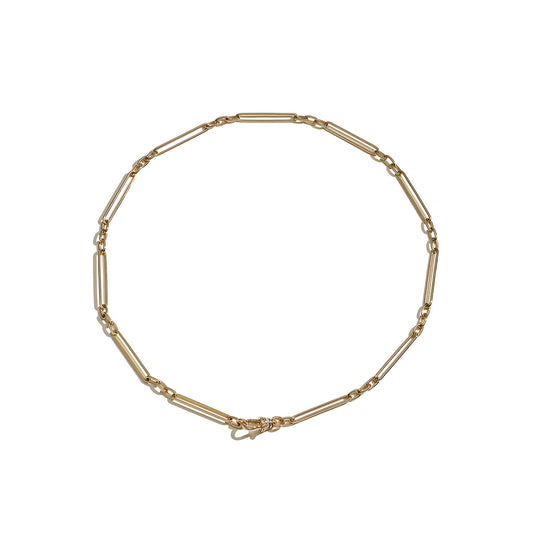 Baby Trombone Link Chain in Yellow Gold