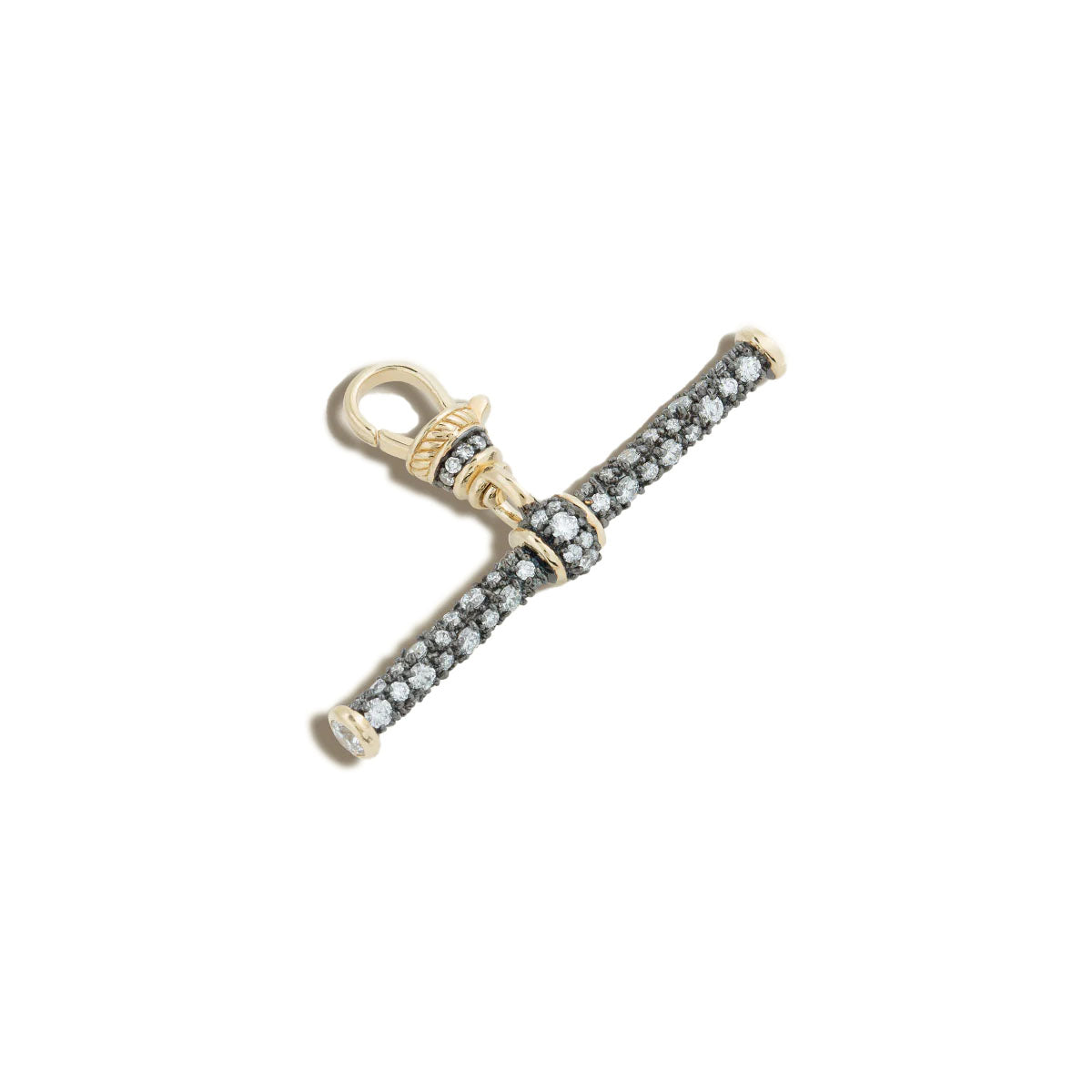 Diamond T-Bar Pendant Clip in Black Rhodium