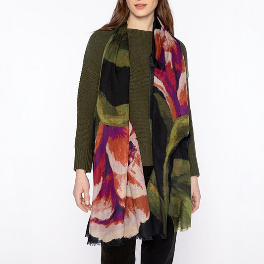 Fall Floral Scarf in Black