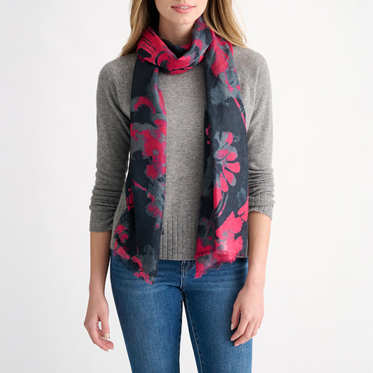 Tapestry Print Scarf in Cranberry