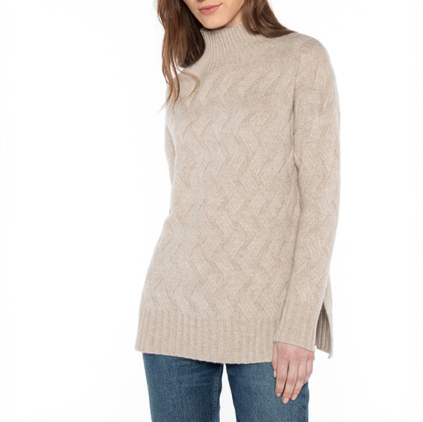 Luxe  Funnel Neck Sweater in Mushroom