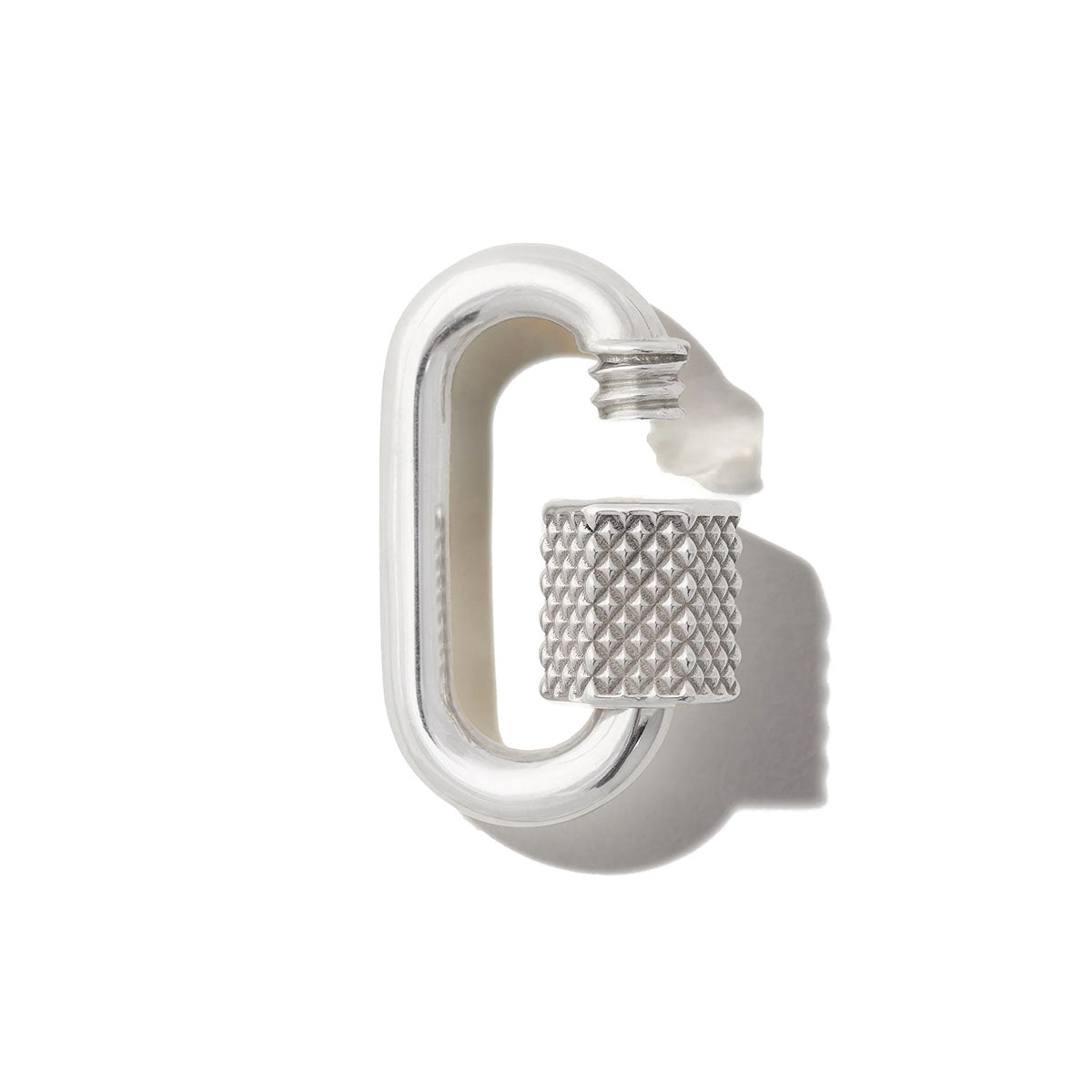 Knurled Chubby Medium Lock in Sterling Silver