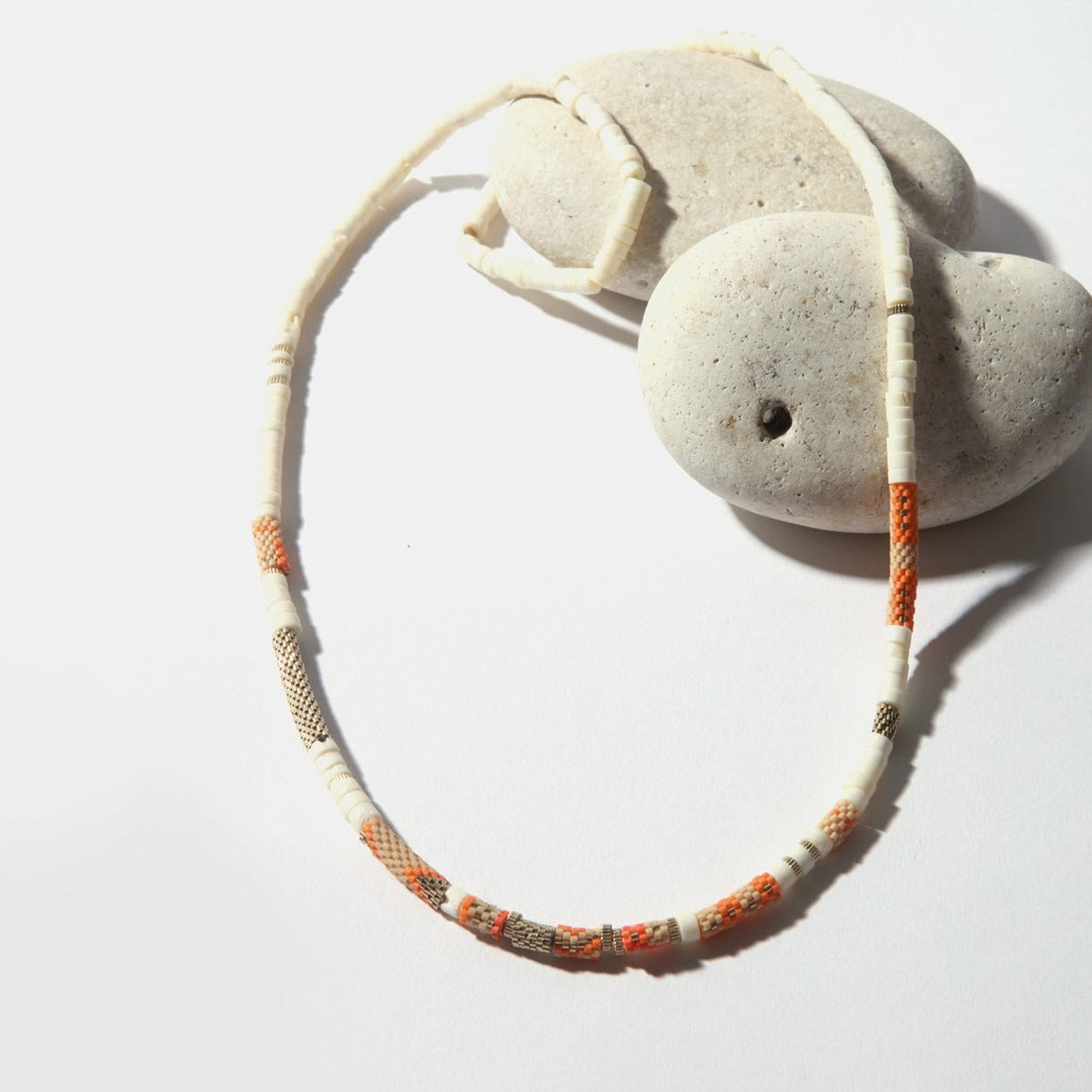 Laloba Orange & Light Bone Necklace