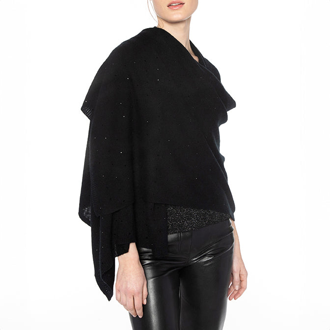 Crystal & Cashmere Wrap in Black