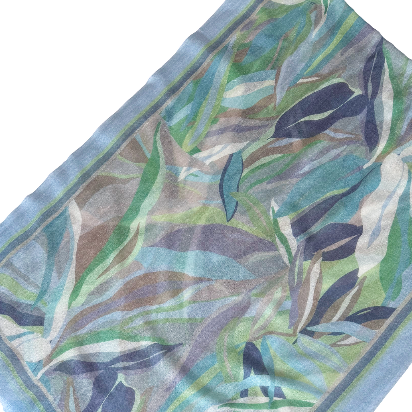 Palm Print Scarf in Surf