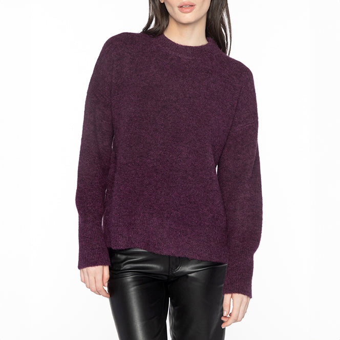 Lofty Easy Crew Sweater in Grape