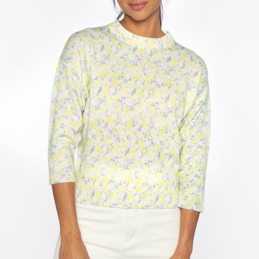 Mini Floral Cropped Sweater in Sol