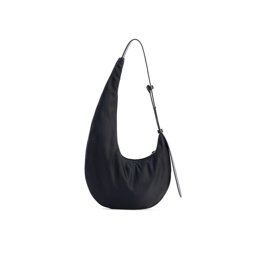 Nylon Lune Hobo Bag in Black