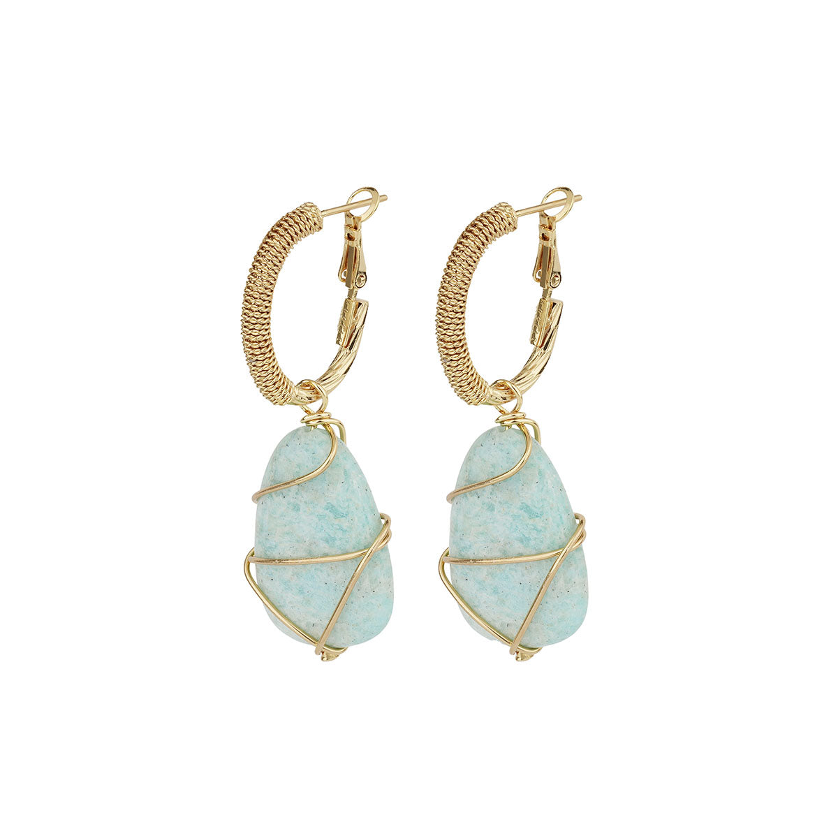 Lyre Rainbow Earring in Amazonite