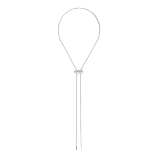 Latch & Chain Necklace in White Gold