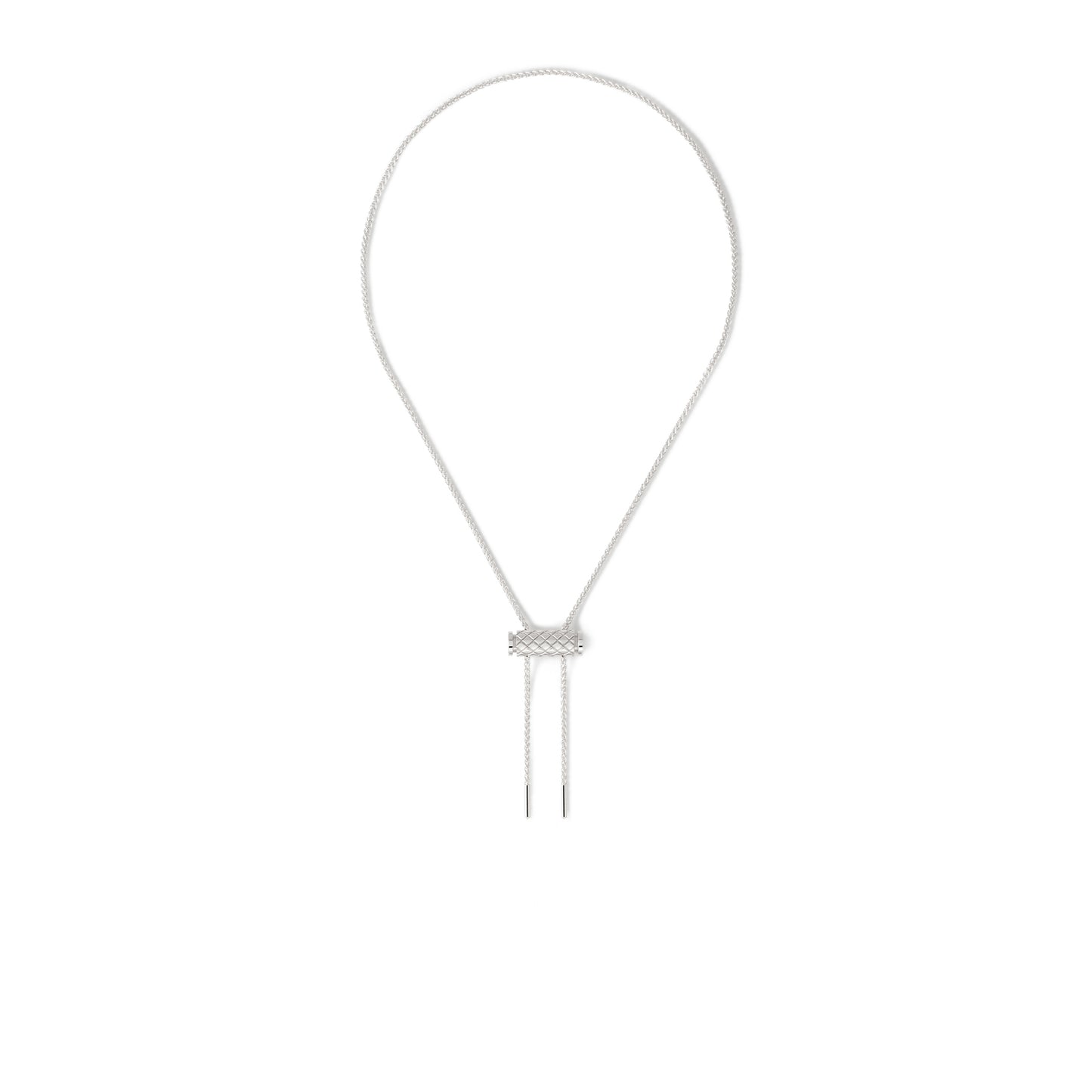 Latch & Chain Necklace in White Gold