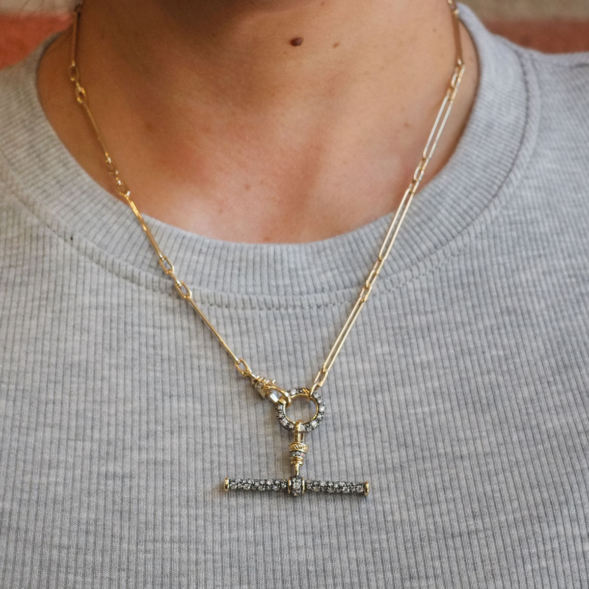 Baby Trombone Link Chain in Yellow Gold
