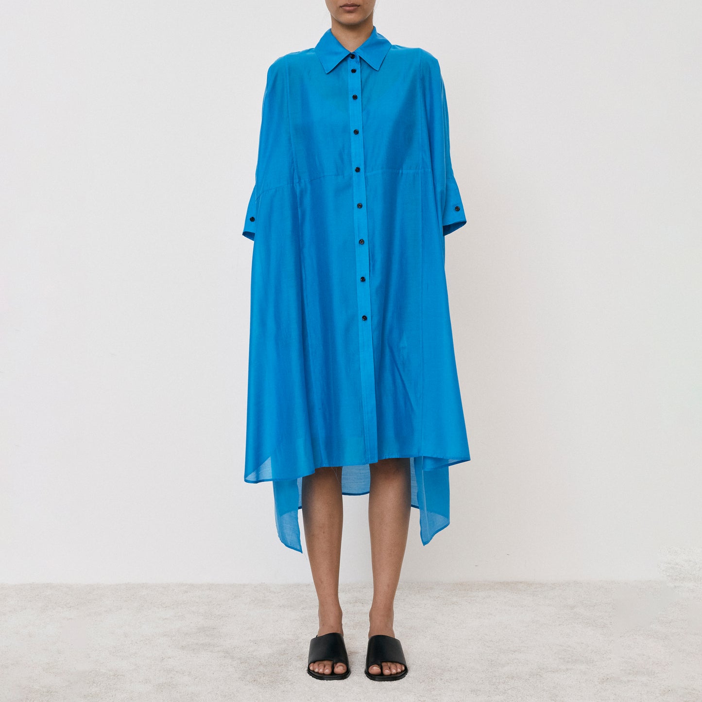Midi Shirt Dress in Azure