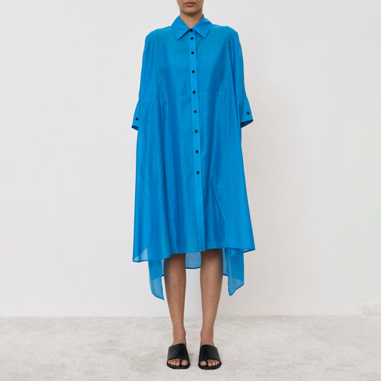 Midi Shirt Dress in Azure