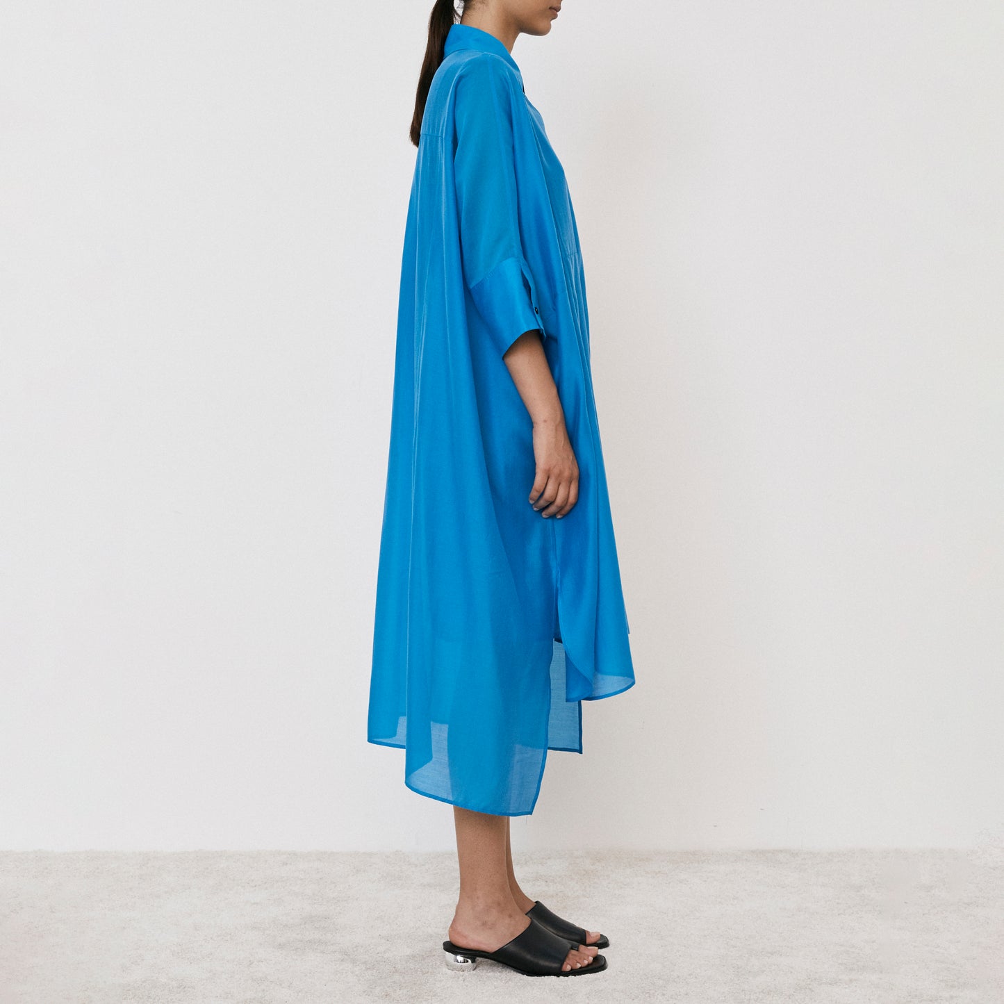 Midi Shirt Dress in Azure