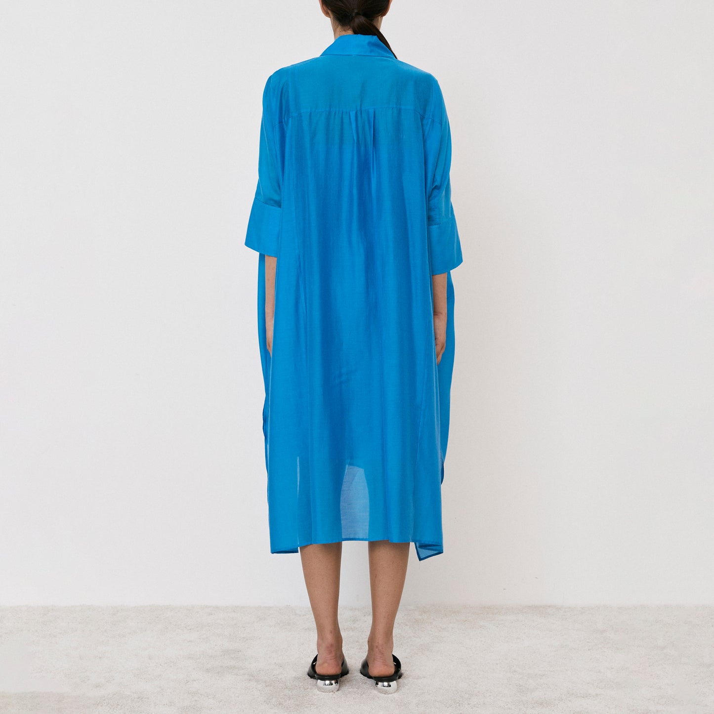 Midi Shirt Dress in Azure