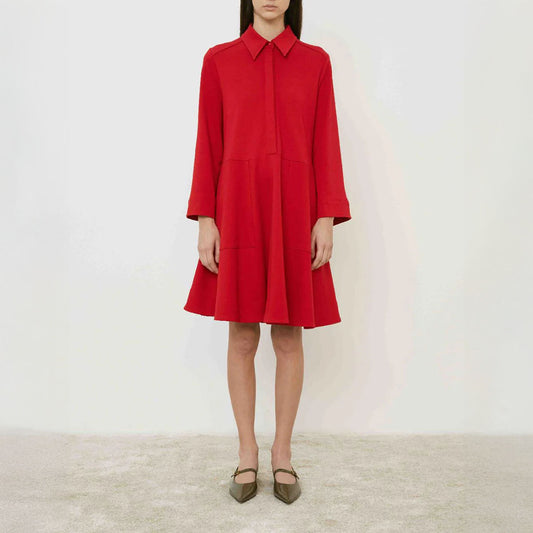 Longsleeve Swing Dress in Red